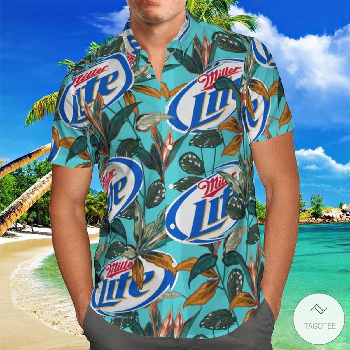 Miller Lite Beer Hawaiian Shirt Outfit Summer Beach