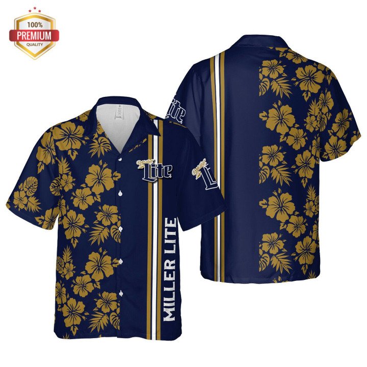 Miller Lite Beer Hawaiian Shirt Summer Beach Outfit