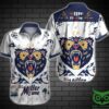 Miller Lite Dark Blue And White Hawaiian Shirt