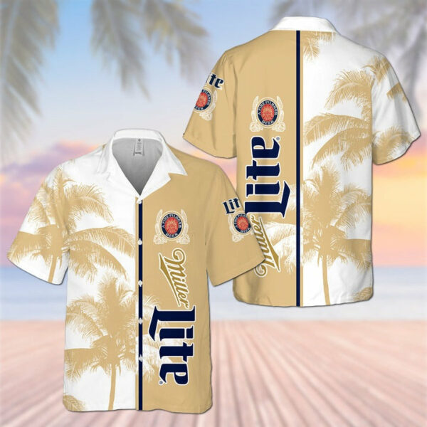 Miller Lite Palm Tree Hawaiian Shirt