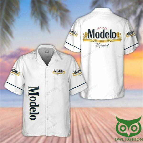 Modelo White Hawaiian Shirt Outfit Summer Beach