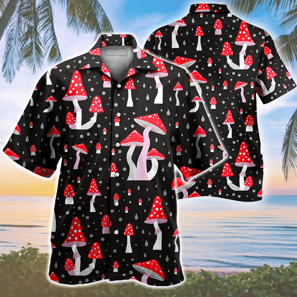 Mushroom Pattern Hawaiian Shirt Beach Summer Outfit