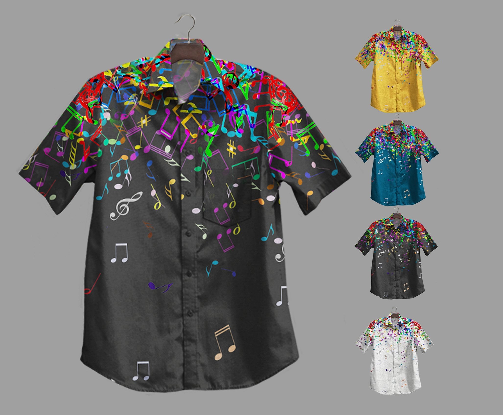 Music Notes Hawaiian Shirt Summer Outfit Beach