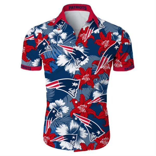 New England Patriots Tropical Flower Hawaiian Shirt