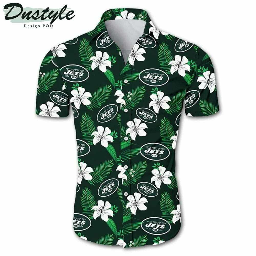 New York Jets Floral Hawaiian Shirt