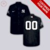 New York Yankees Customized All Black Hawaiian Shirt