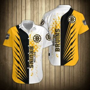 Nhl Boston Bruins Button Up Hawaiian Shirt