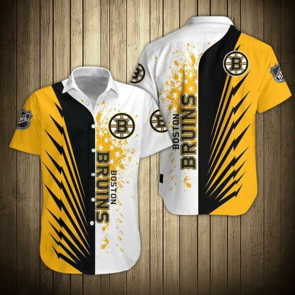 Nhl Boston Bruins Button Up Hawaiian Shirt