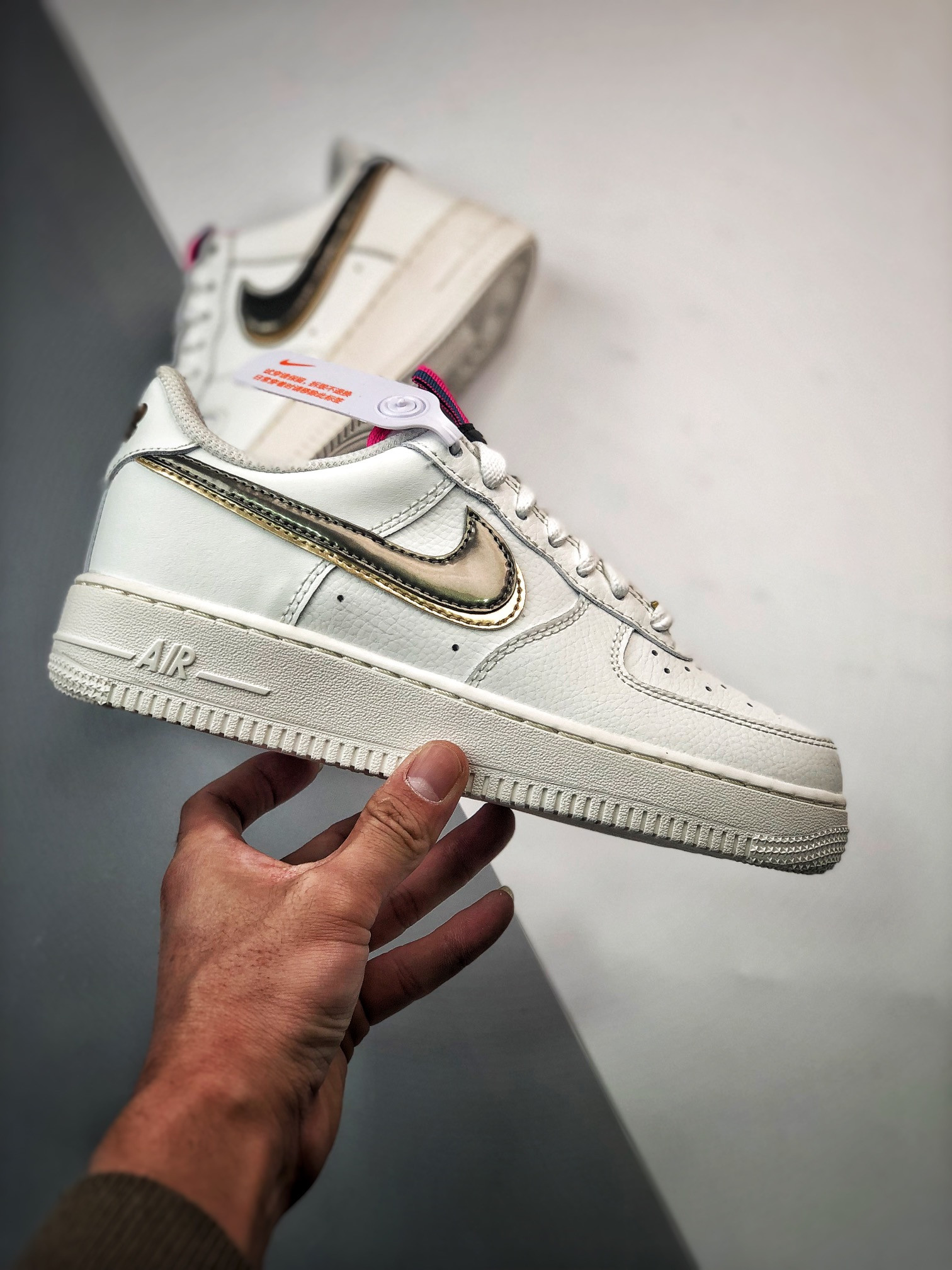 Nike Air Force 1 LV8 Double Swoosh Silver Gold DH9595-001 For Sale