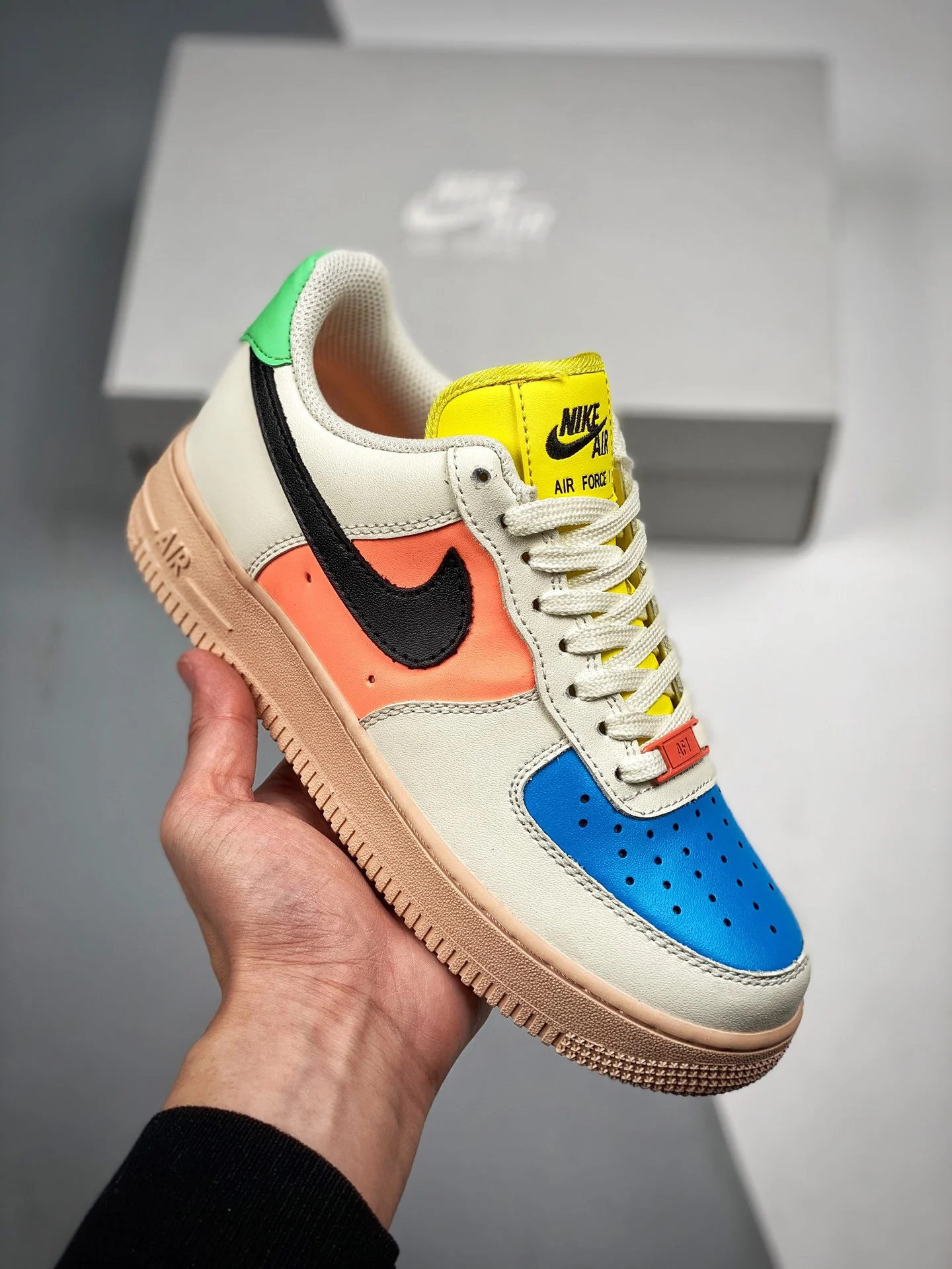 Nike Air Force 1 Low Sail Multi Sail Black-Bright Mango For Sale