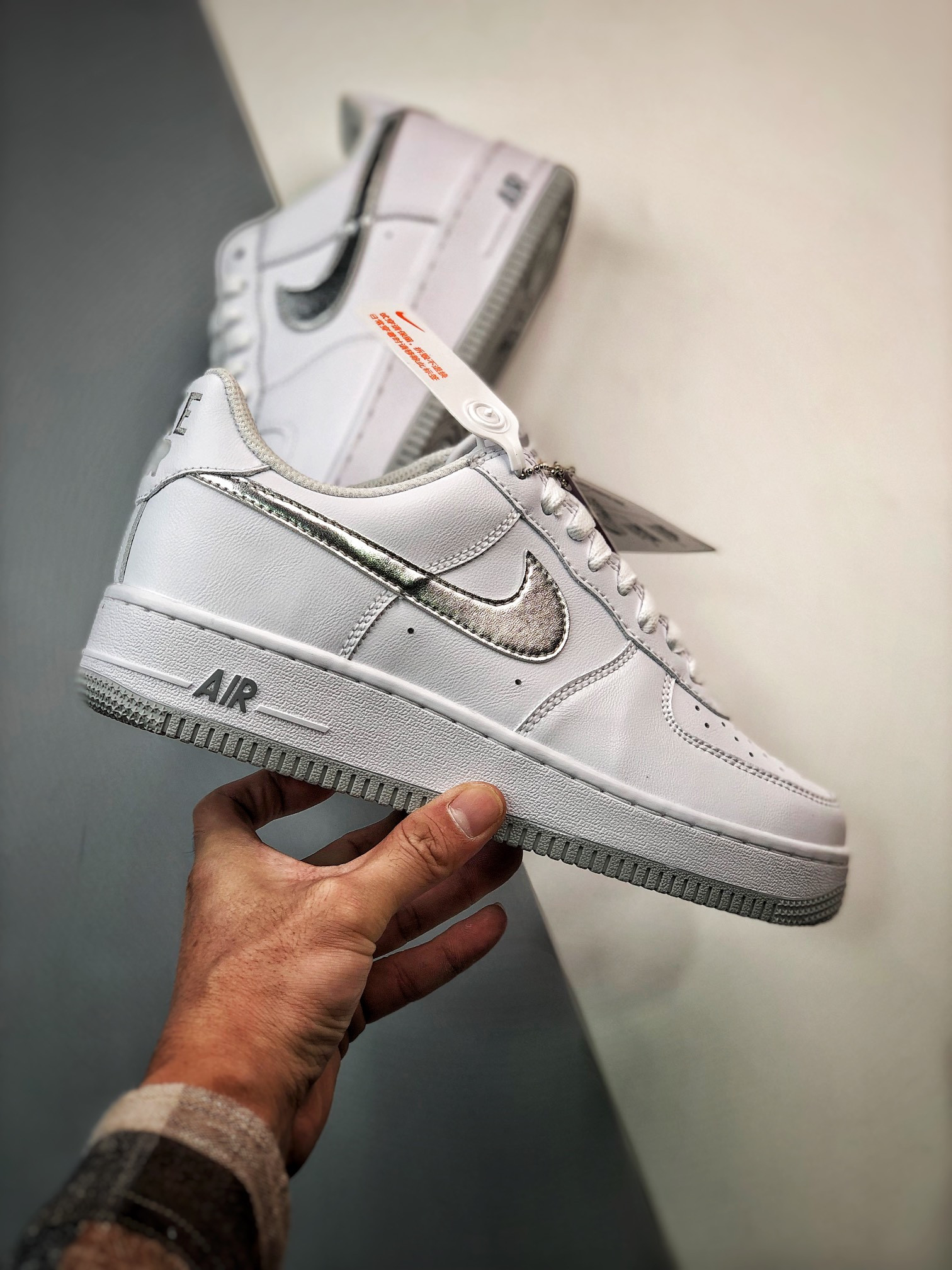 Nike Air Force 1 Low Color of the Month Silver Swooshes DZ6755-100 For Sale