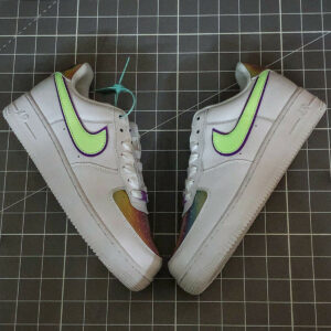 Nike Air Force 1 Low Iridescent 2020 White Barely Volt-Hyper Blue For Sale