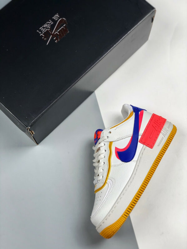 Nike Air Force 1 Shadow White Flash Crimson-Dark Sulfur-Astronomy Blue