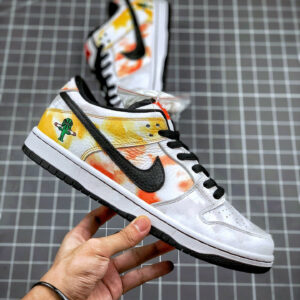 Nike SB Dunk Low Raygun Tie-Dye White Orange Flash For Sale