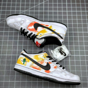 Nike SB Dunk Low Raygun Tie-Dye White Orange Flash For Sale