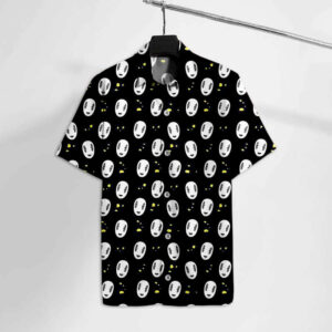 No Face With Gold Pattern Hawaiian Shirt