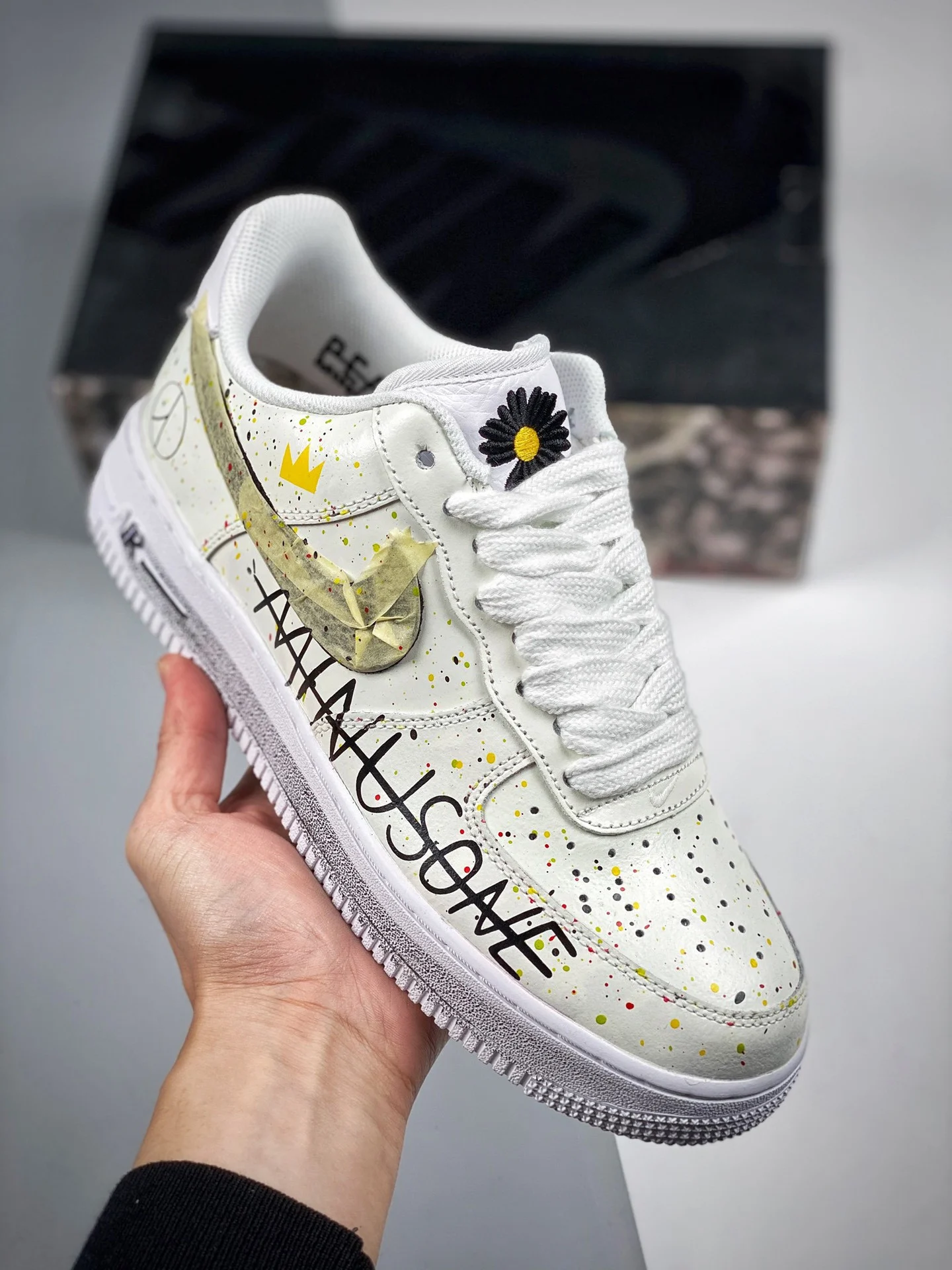 PEACEMINUSONE x Nike Air Force 1 Custom White Black For Sale