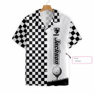 Personalized Checkboard Style Golf Hawaiian Shirt