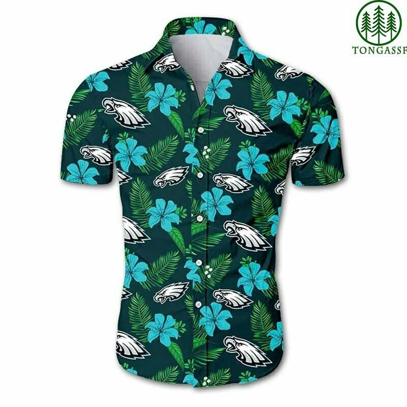 Philadelphia Eagles Tropical Flower Hawaiian Shirt