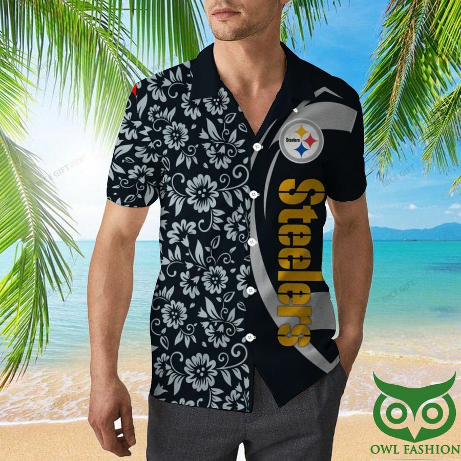 Pittsburgh Steelers Black And Gray Hawaiian Shirt