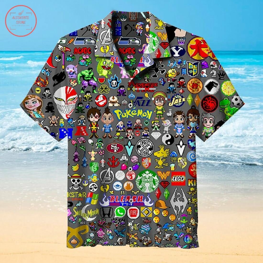 Popular Pixels Hawaiian Shirt Outfit Beach Summer