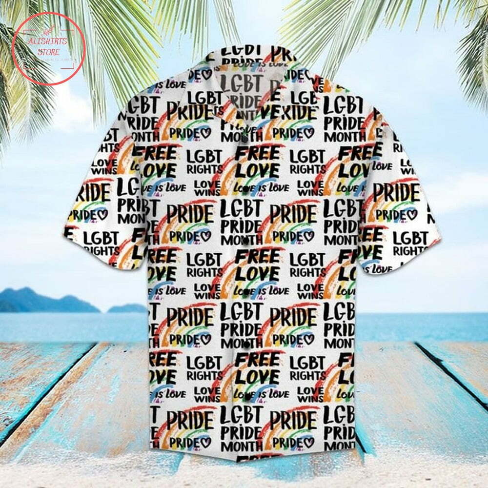 Pride Parade Free Love Button Up Hawaiian Shirt