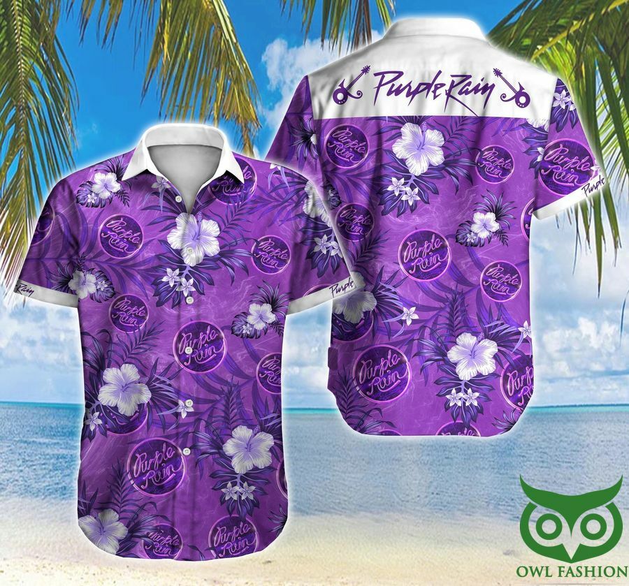 Purple Rain Film Purple Floral Tropical Hawaiian Shirt