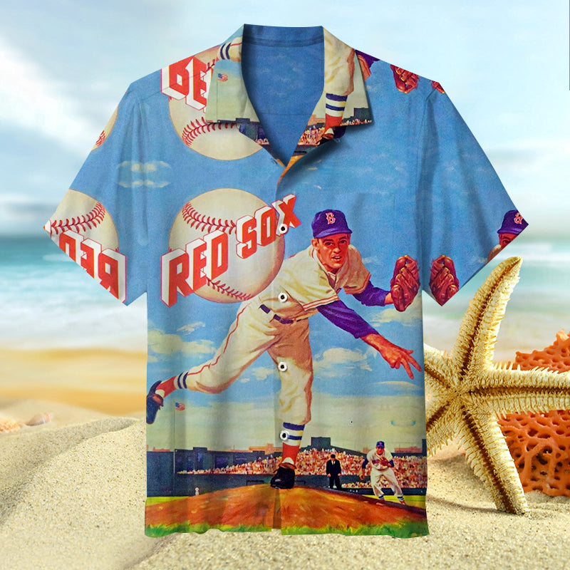 Retro Boston Red Sox Hawaiian Shirt