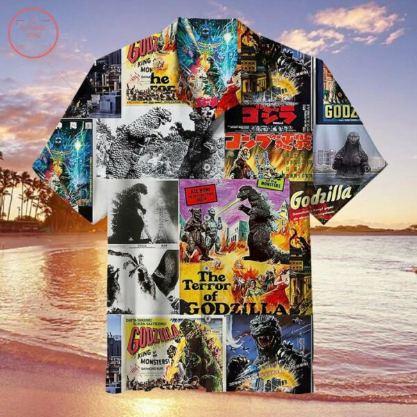 Retro Monster Collage Hawaiian Shirt