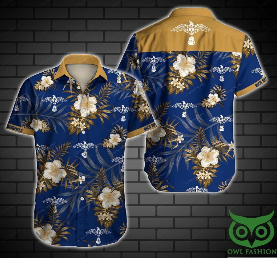 Rick Springfield Musician Gold Flowers Blue Hawaiian Shirt