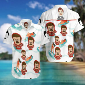 Ron Swanson Hawaiian Shirt Outfit Beach Summer