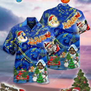 Santa And Elk Sky Hawaiian Shirt Beach Summer Outfit