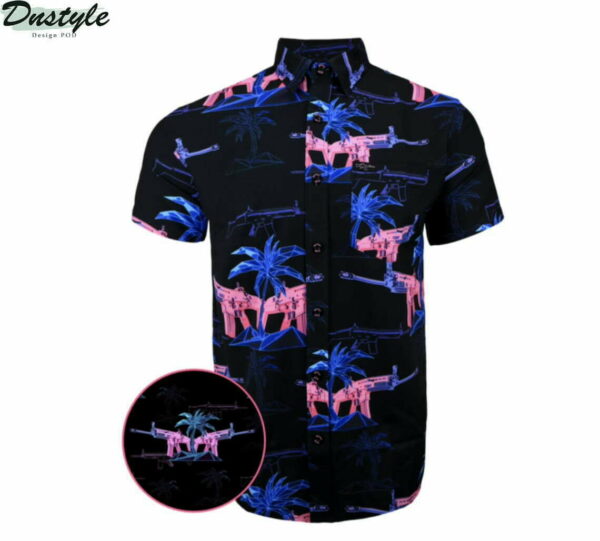 Second Amendment Miami Vice Themed Hawaiian Shirt