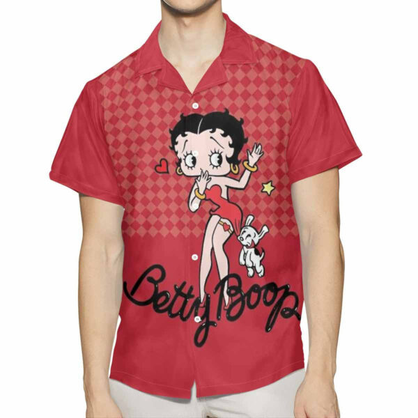 Betty Boop With Her Pudgy Dog Hawaiian Shirt