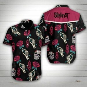 Slipknot Rose Skull Hawaiian Shirt