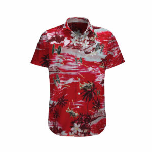 Spaceships Battle Red Hawaiian Shirt