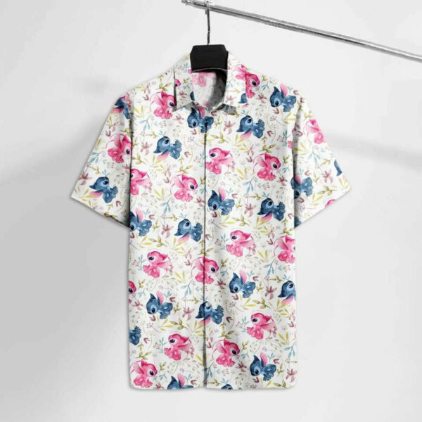 Stitch Blue And Pink Pattern Hawaiian Shirt