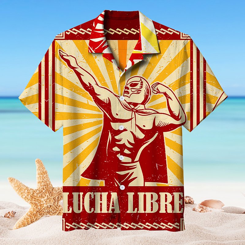 Stunning Mexican Wrestling Vintage Hawaiian Shirt