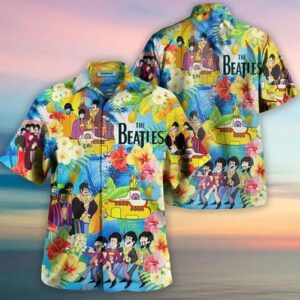 The Beatles Rock Band Graphic Casual Hawaiian Shirt