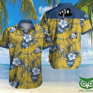 The Doors Floral Yellow And Blue Hawaiian Shirt