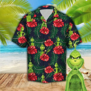 The Grinch Hawaiian Shirt Beach Summer Outfit