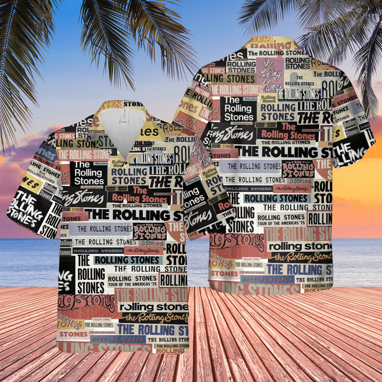 The Rolling Stones Pattern For Rock 'N Roll Lovers Hawaiian Shirt