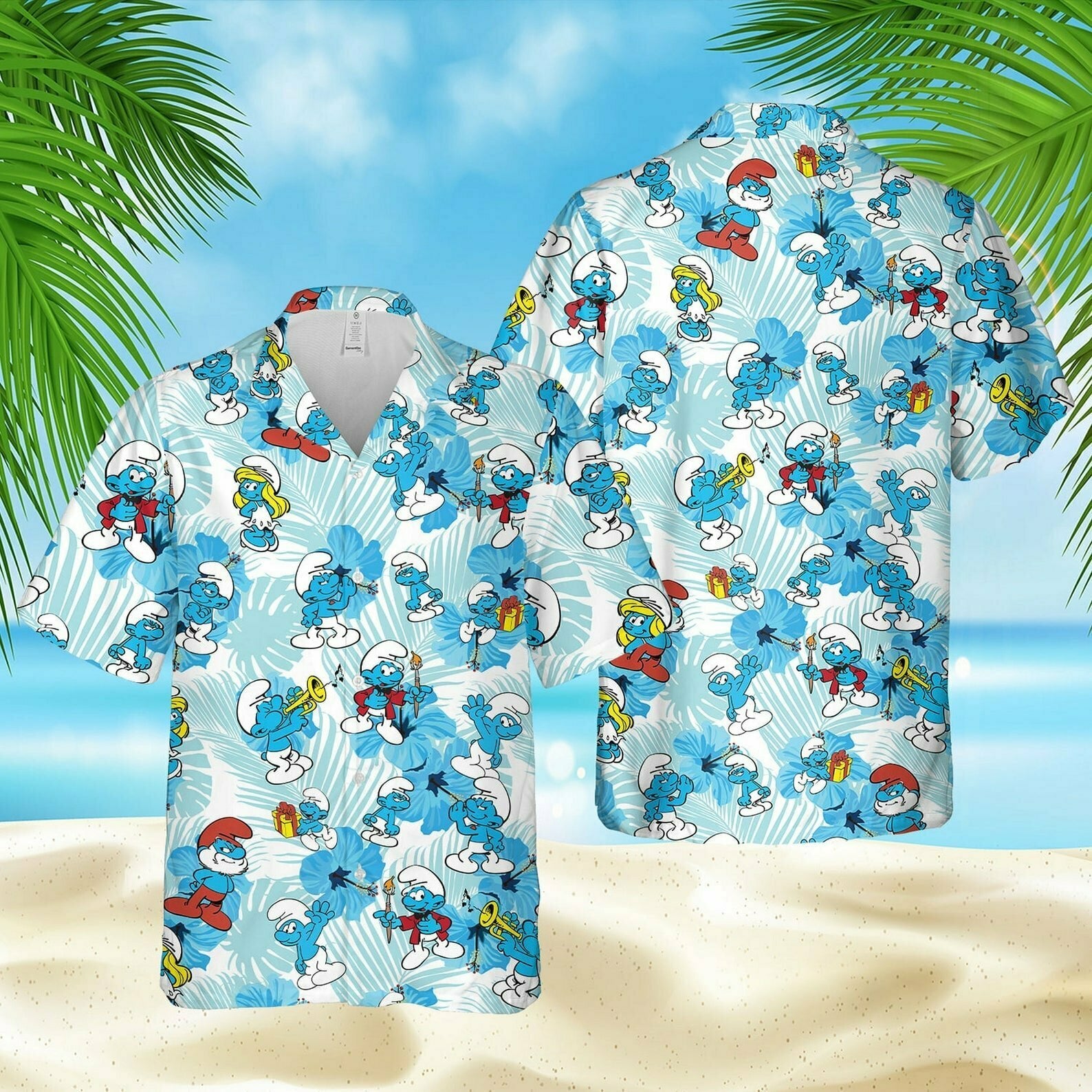 The Smurfs Hawaiian Shirt Beach Summer Outfit