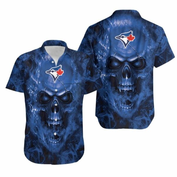 Toronto Blue Jays Fan Skull Hawaiian Shirt