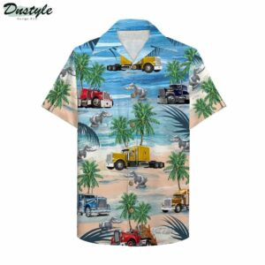 Trucker Semitruck Hawaiian Shirt Beach Outfit Summer