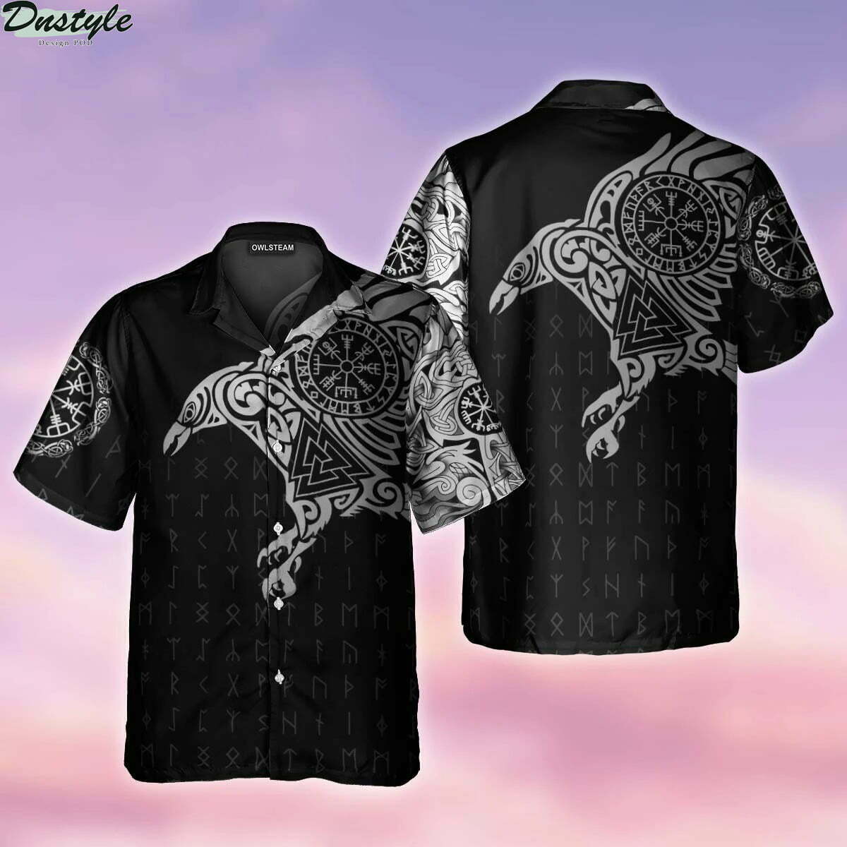 Viking Warrior Blood Owls Matrix Hawaiian Shirt