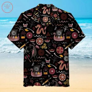 Vikings Pattern Hawaiian Shirt Summer Outfit Beach