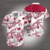 Wisconsin Badgers Floral Hawaiian Shirt