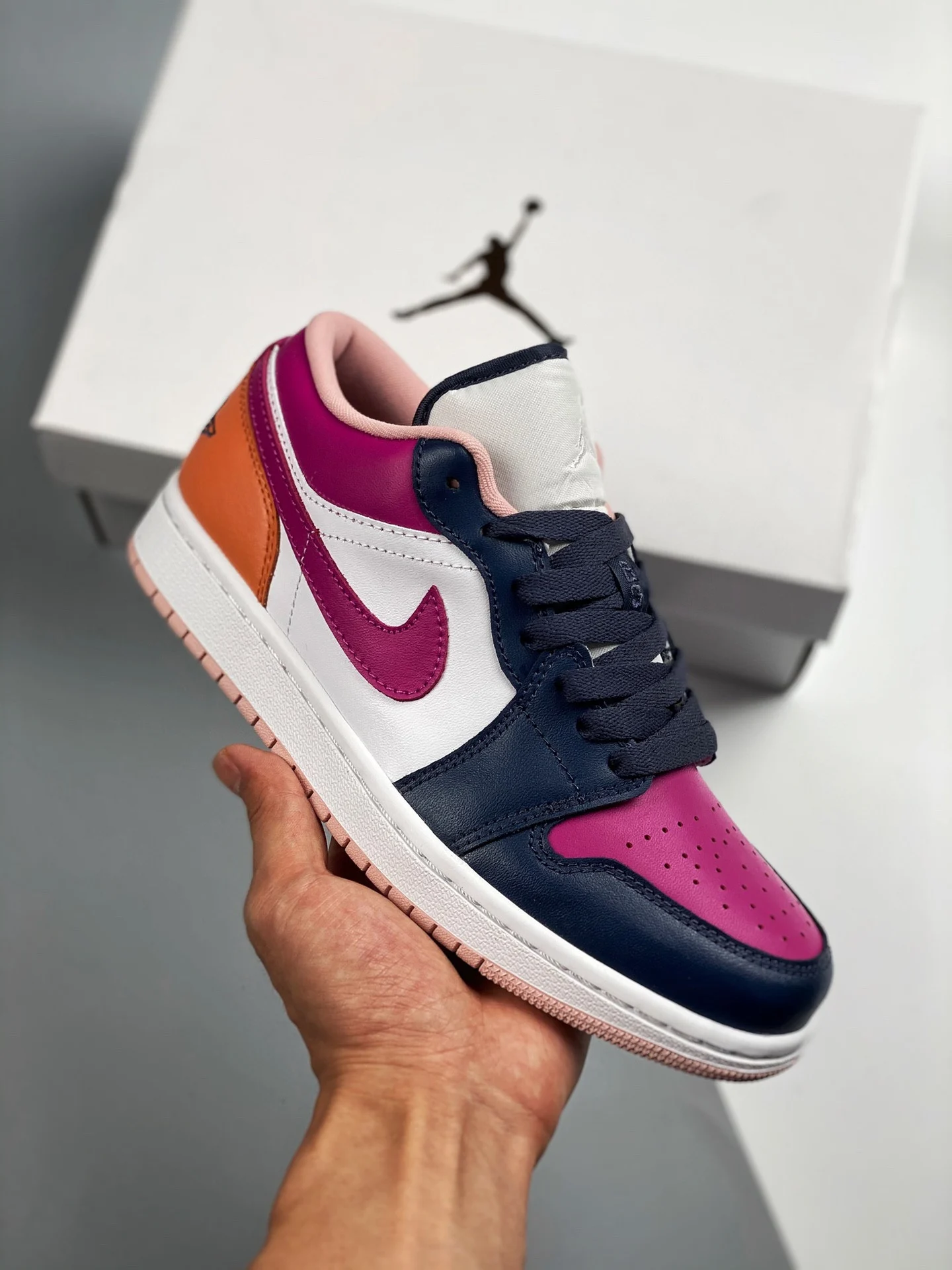 Wmns Mismatched Air Jordan 1 Low Purple Magenta White For Sale