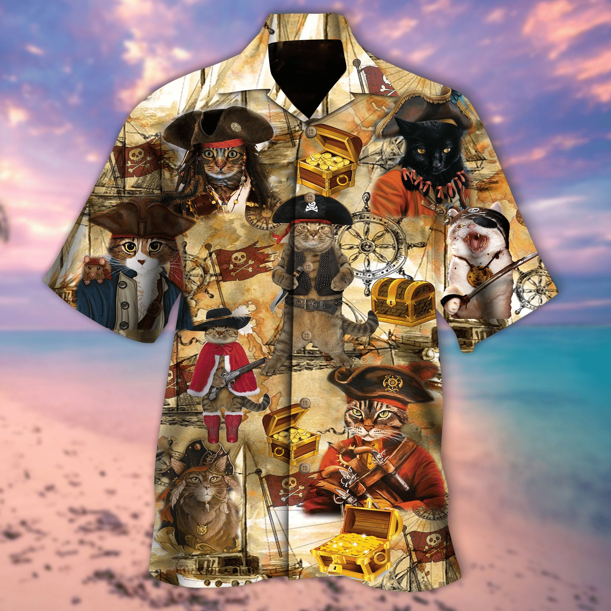 Would You Go For A Treasure Hunting Cat Av00152 Hawaiian Shirt